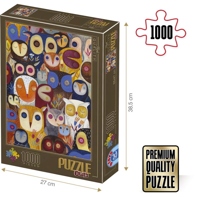 Puzzle 1000 Pezzi Adulti – Collage Gufi – Dimensioni 68x47 Cm – Relax E Svago