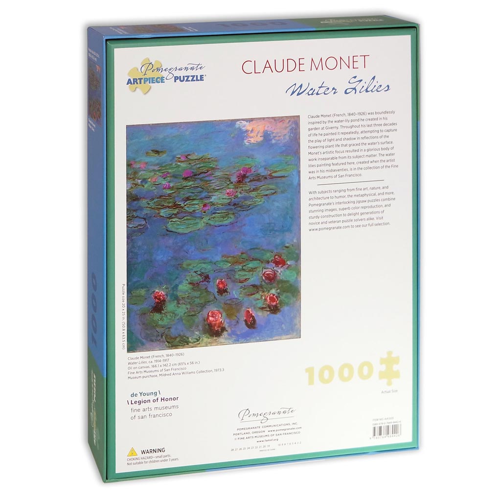 Monet Water lilies puzzle impressionista 1000 pezzi marca Pomegranate Monet Water lilies puzzle impressionista 1000 pezzi marca Pomegranate