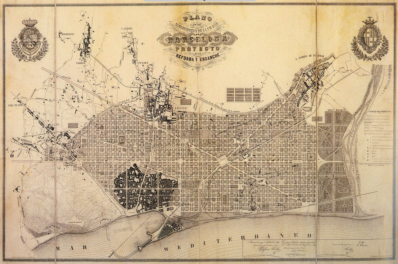 Puzzle Barcellona Mappa 1859