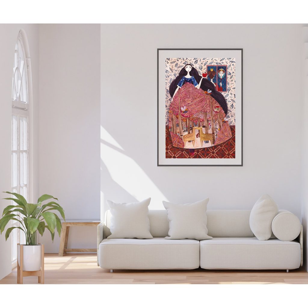 Poster Frame In Living Room Psd Mockup