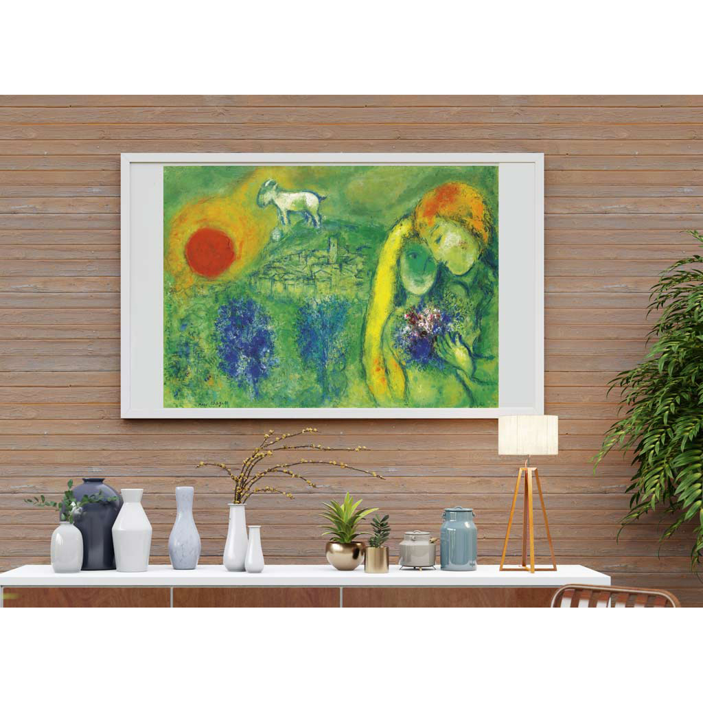 Poster Frame In Living Room Psd Mockup