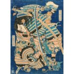 Puzzle Hokusai Kamakura da 500 pezzi Grafika: guerrieri in armatura su fondo blu