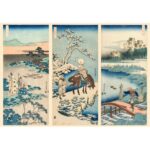 Puzzle Hokusai’s Art da 1000 pezzi Grafika: tre scene giapponesi affiancate