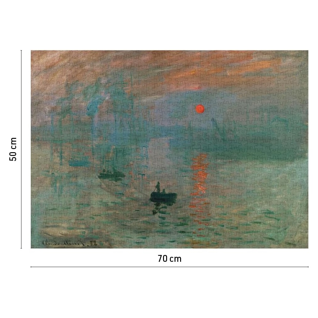 Puzzle completo Impressione, levar del sole di Claude Monet con dimensioni 70 × 50 cm