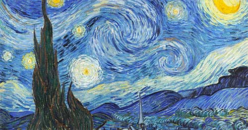 Puzzle Notte Stellata Van Gogh Cipresso Dettaglio