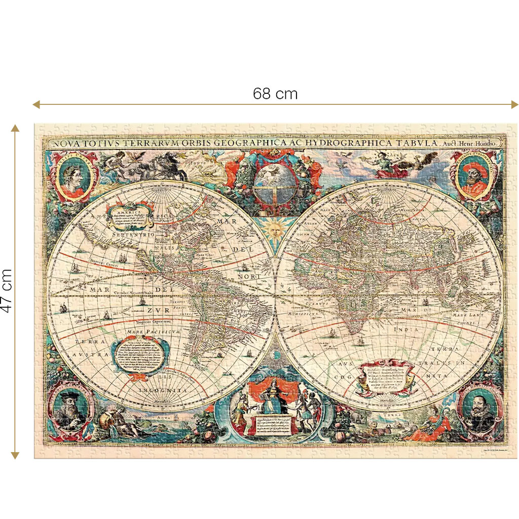 Puzzle World Map 1000 Pezzi Vintage
